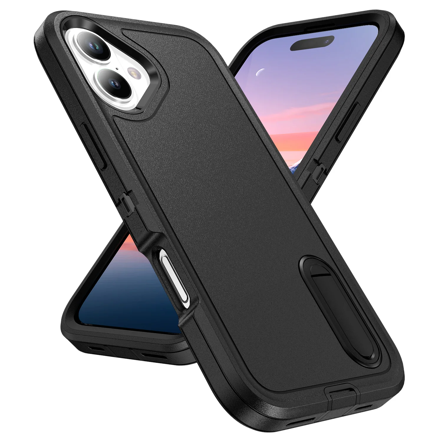 

Three Layer Hard Case for Iphone 17 Pro Max 16 16e 17 Air 12 14 15 Plus 13 Pro Iphone17 Iphone15 Iphone16 Stand Cases