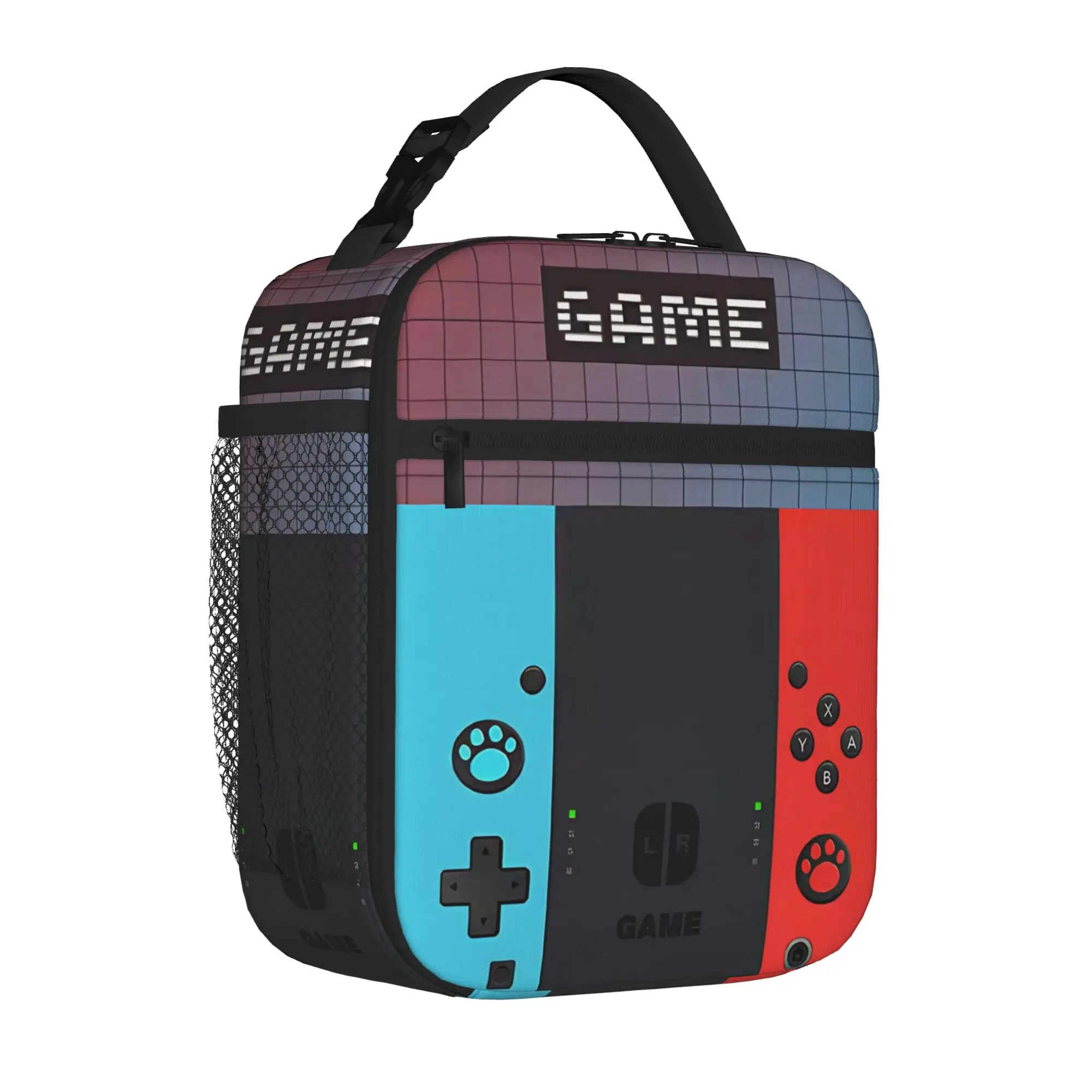 Insulated Lunch Tote Bag Games Console Handheld Gamer Unique Controller Thermal Cooler Lunch Storage Food Box Lightweight Office