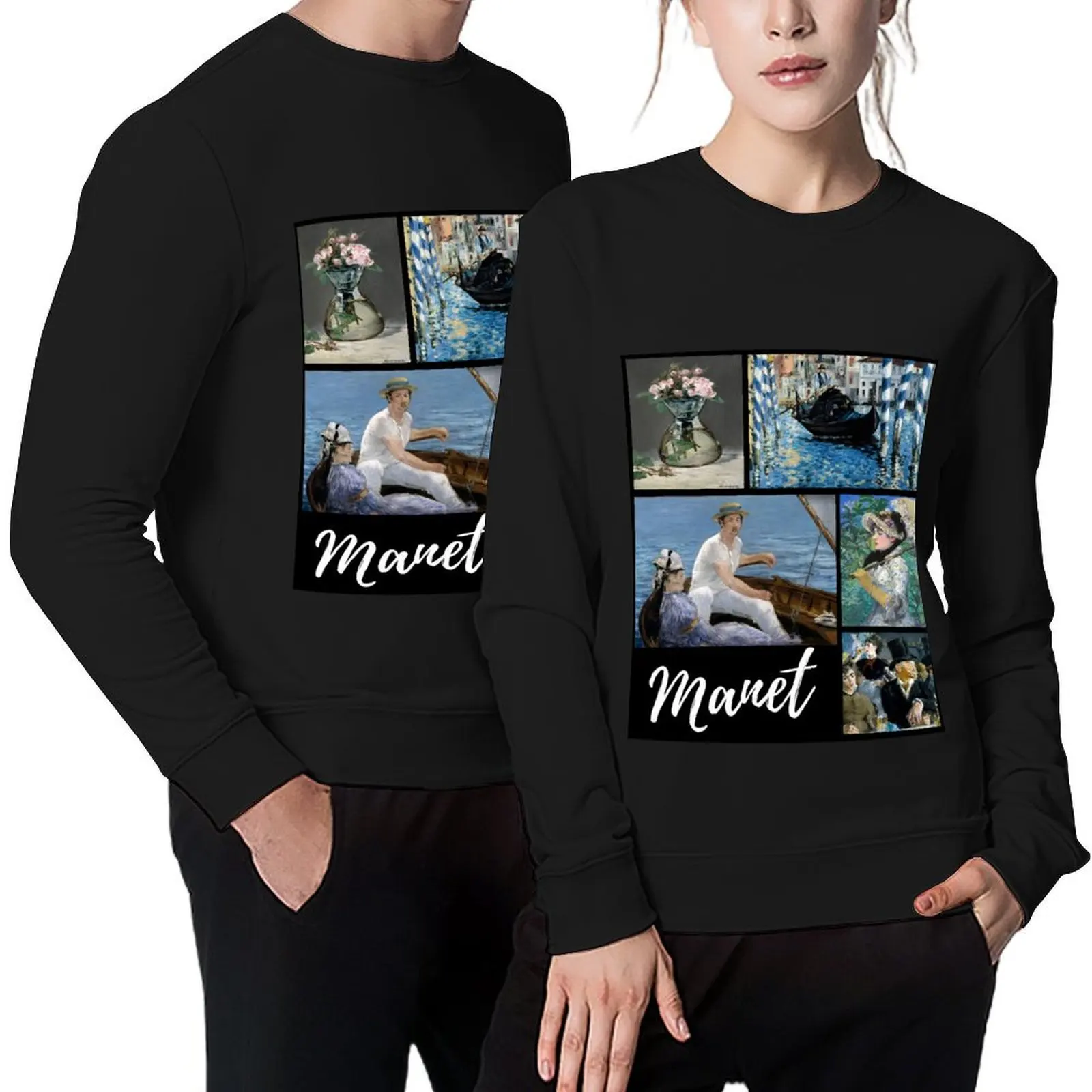 

Collage of Beautiful paintings of Famous Impressionist Painter Edouard Manet Pullover autumn jacket men hooded sweatshirts