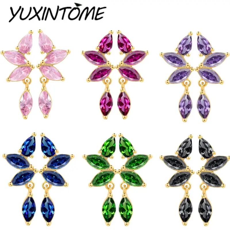 925 Sterling Silver Ear Needle Symmetrical Marquise Zircon Design Stud Earrings Luxurious Fashion Women's Earrings Jewelry Gifts