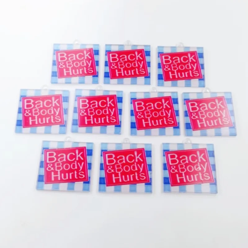 10pcs acrylic European and American geometric block pendant, DIY jewelry making earrings, necklaces, keychains, accessories