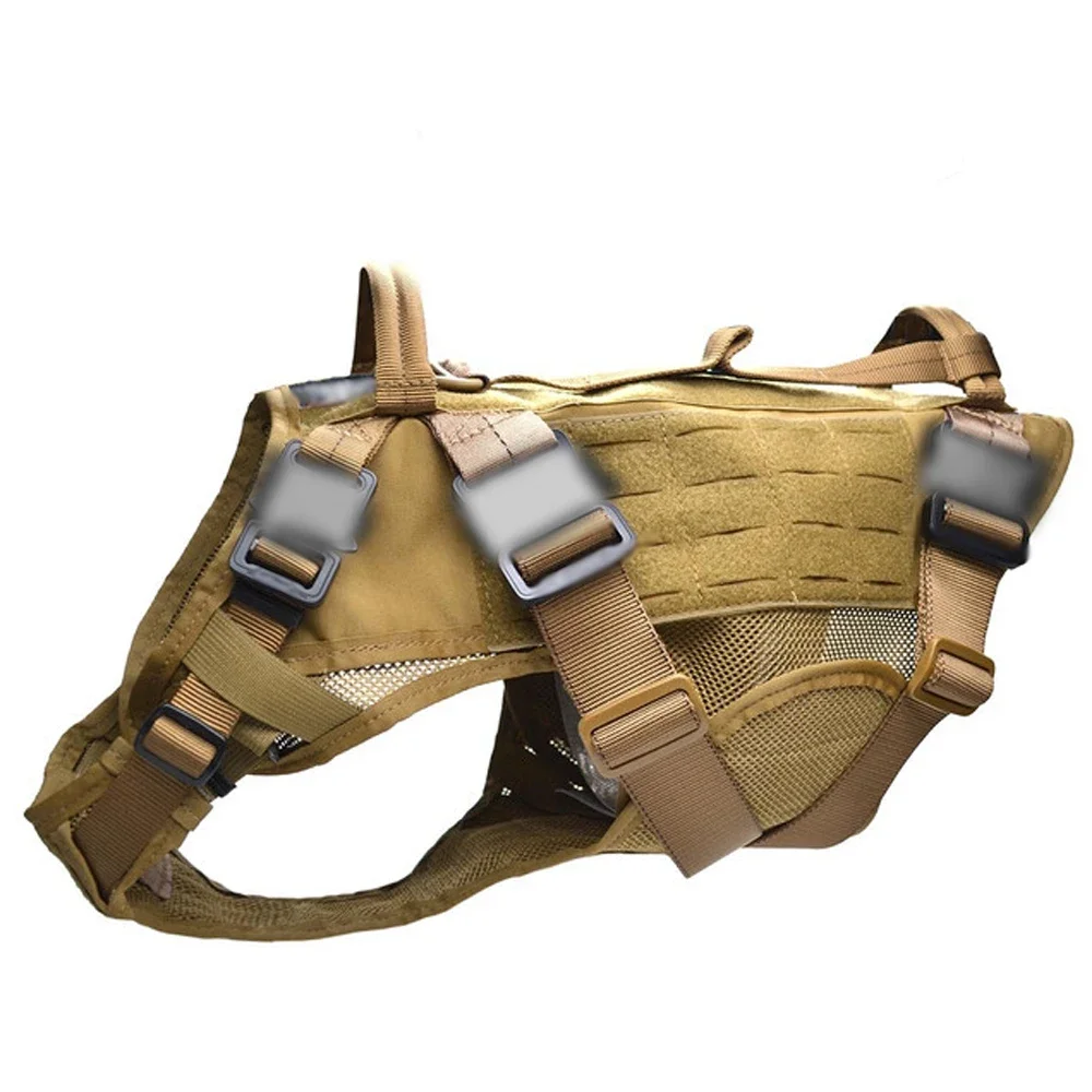 Hot Sale Durable Tactical Dog Harness Breathable Reflective Nylon Pet Vest with Adjustable Metal Buckle No Pull Feature