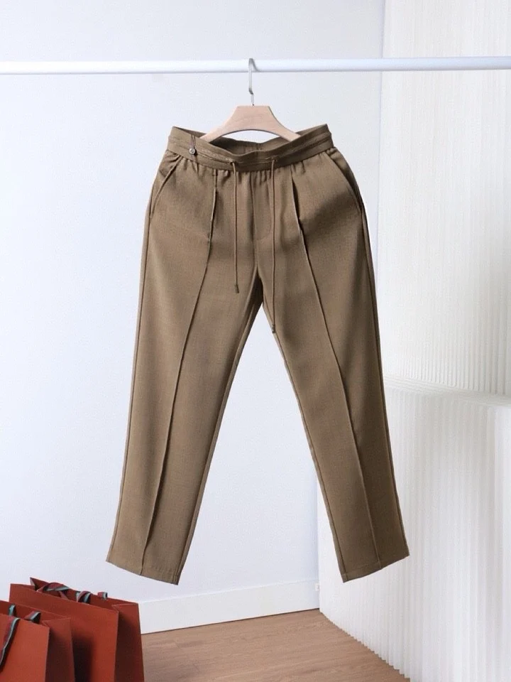

Italian LP old money style European and American 25 summer Tencel linen elastic waist straight casual pants