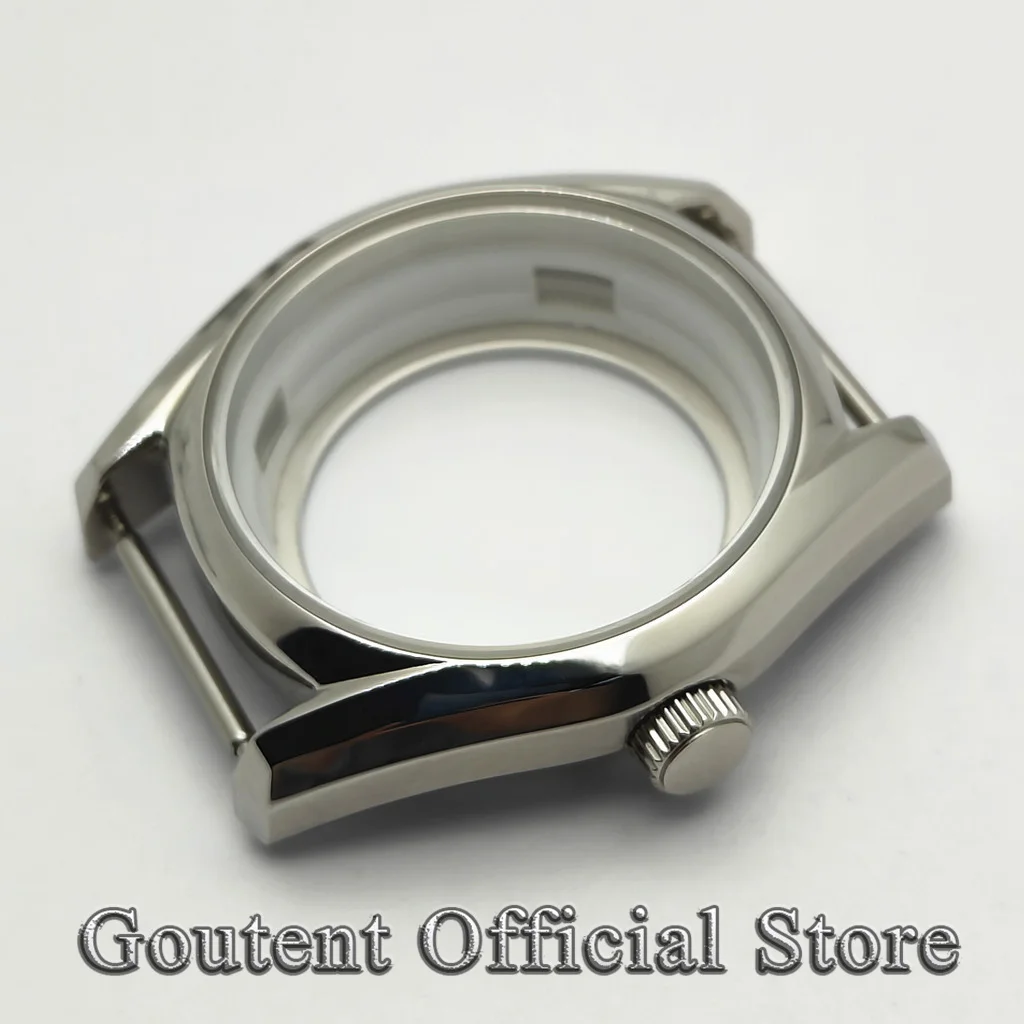 

Goutent 40mm silver sapphire glass case with transparent back and NH35 NH36 automatic movement