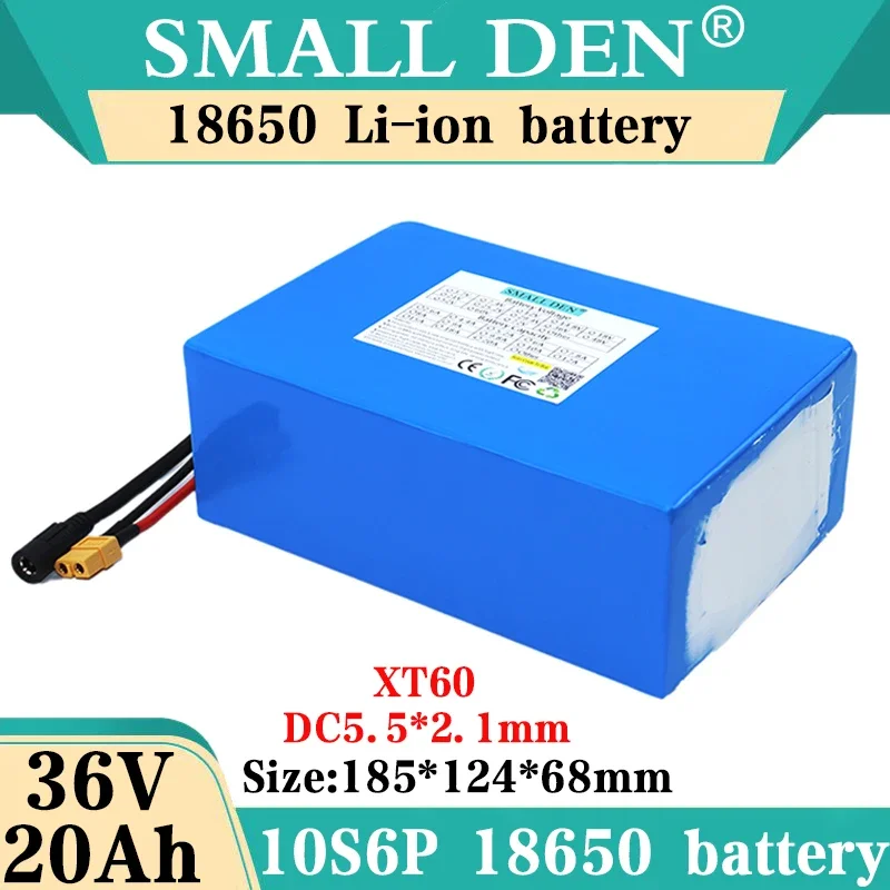 36V 20Ah 18650 10s6p li-ion rechargeable battery 42V 750W 1000W motor portable backup battery power tool battery+42V 2A charger