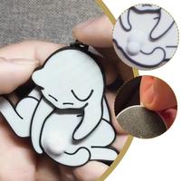 1pcs Rotating Black/White Cat Play Balls Kawaii Keychain Acrylic Novelty Cute Creative Personality Bag Hanging Ornaments Gift