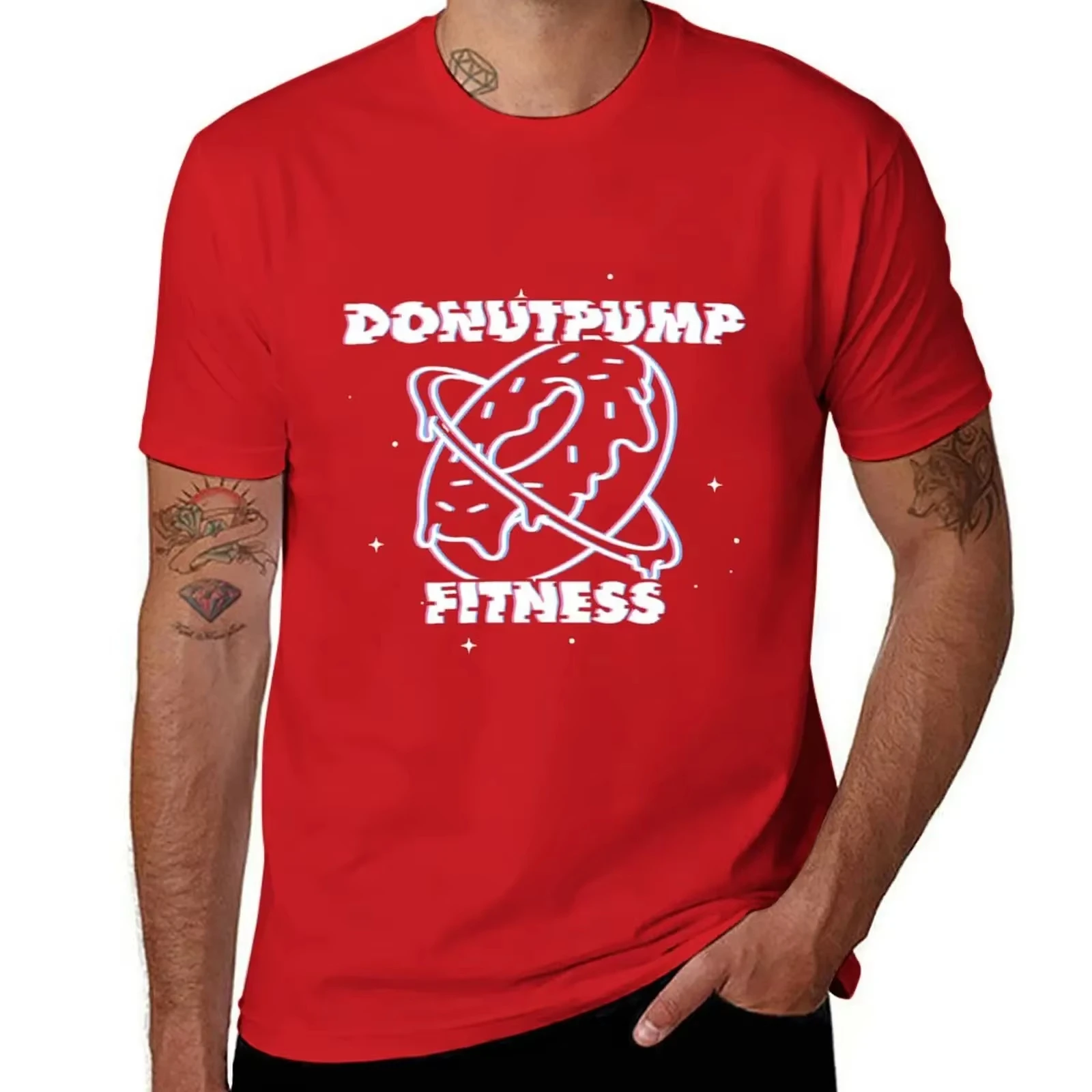 2026 New Space Glitch DonutPump T-Shirt Street Wear Plus Size Tops T Shirts for Men Pack