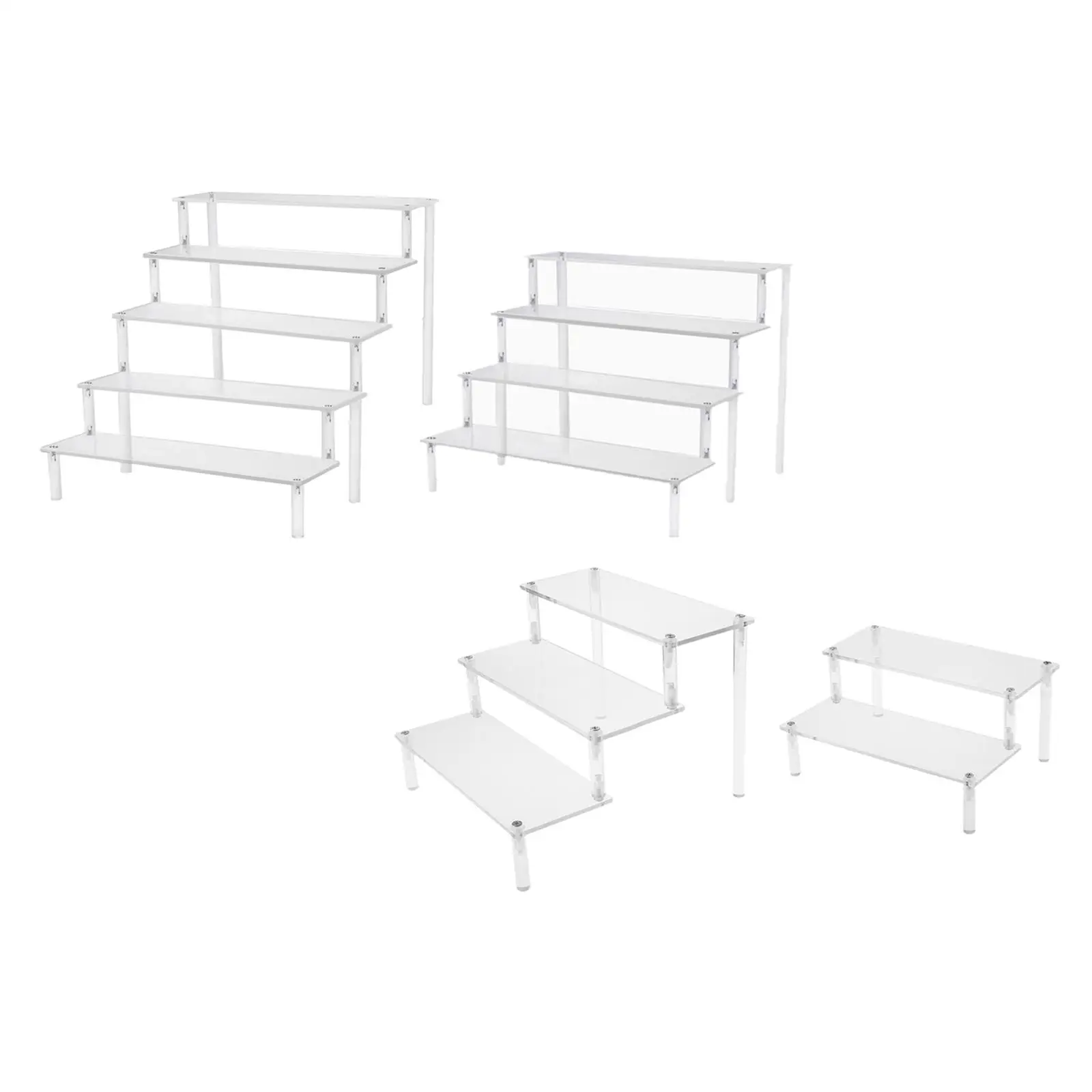 Multi Tier Acrylic Display Stand Shelf for Toys Plush Doll Perfume Glasses Home Storage