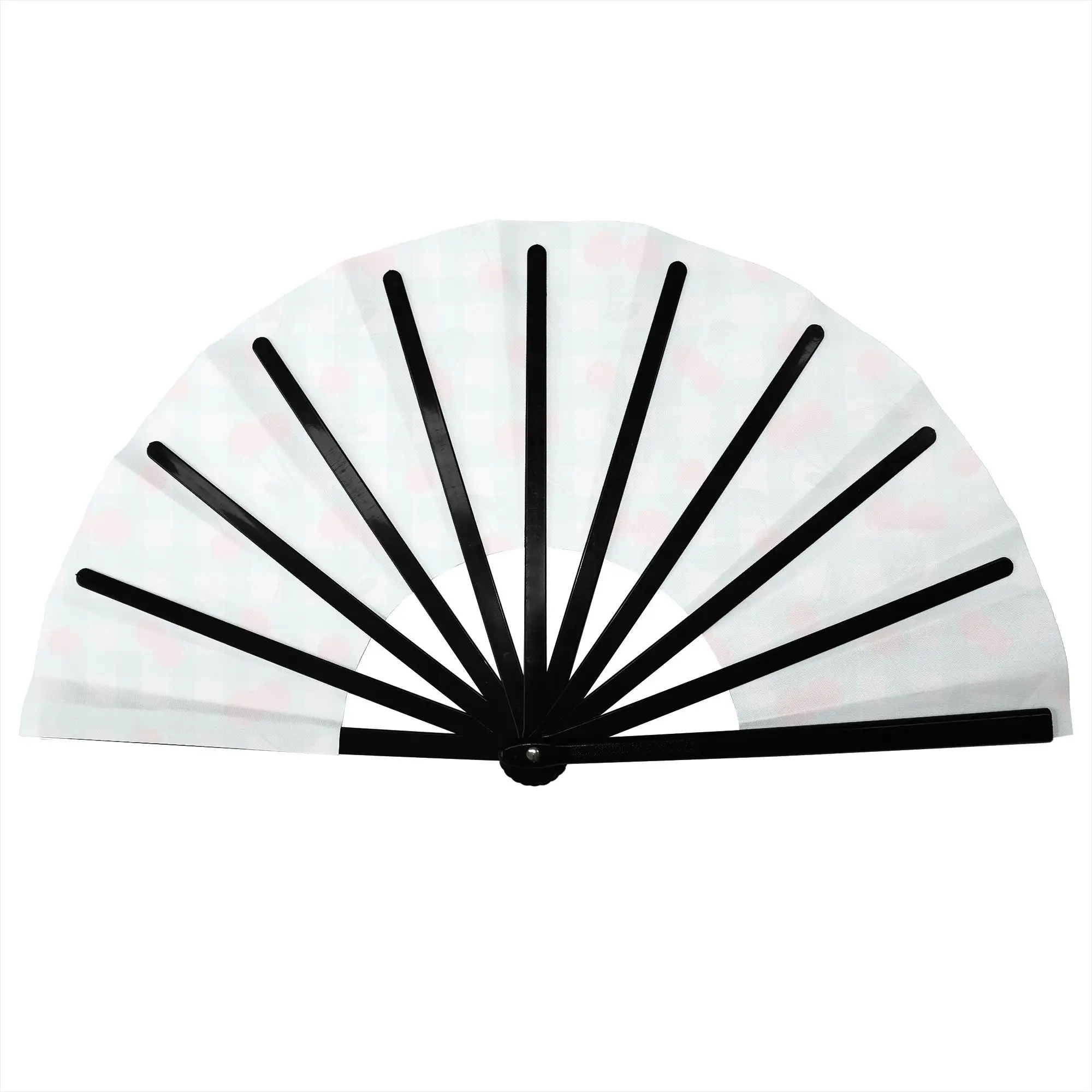 Cherry Gingham Summer Turquoise Portable Pocket Fan Travel  Folding Fan Chinese Dance Cooling Handheld Fans