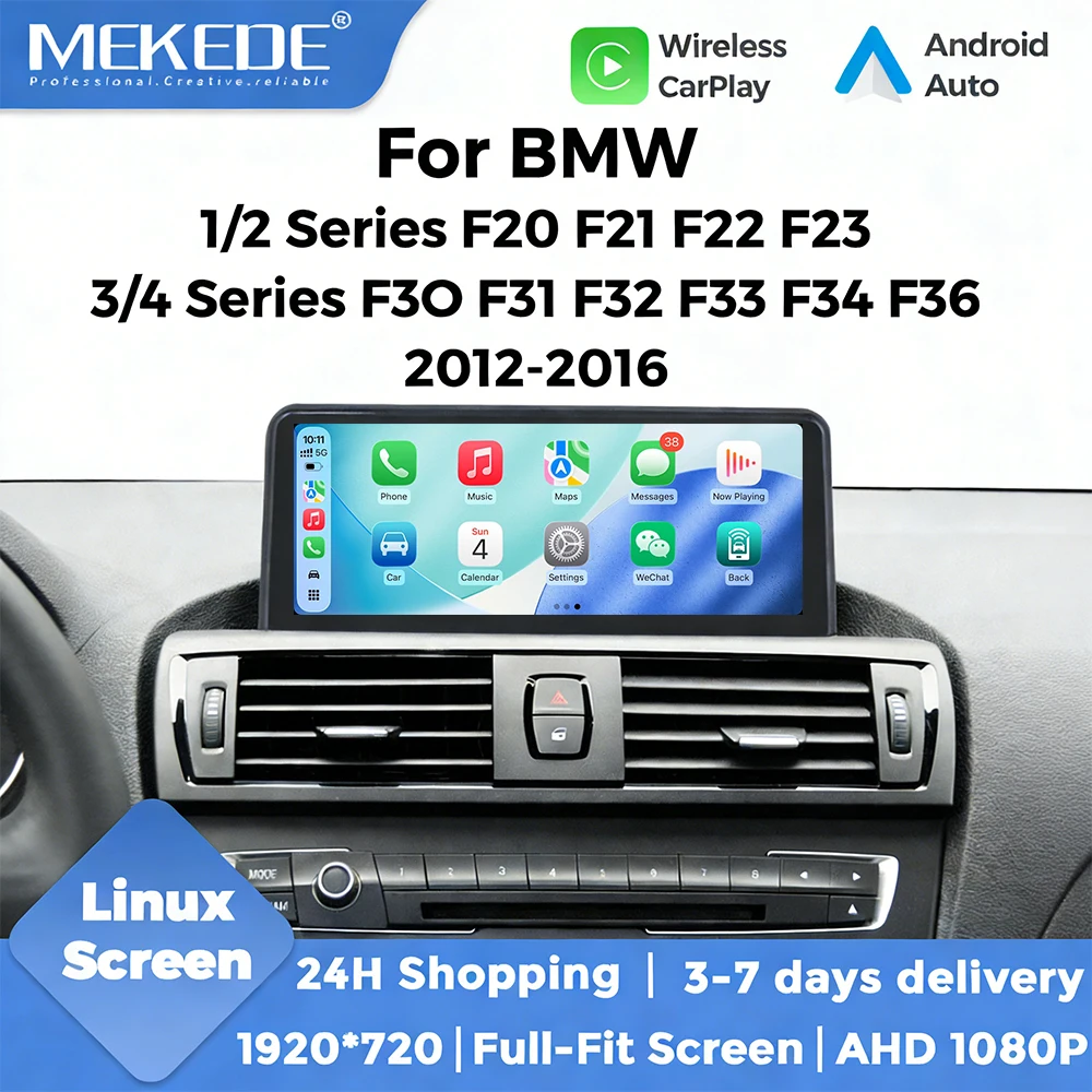 Kabelloses CarPlay Android Auto Linux System Autoradio für BMW F20 F30 F21 F22 F31 F32 F33 F34 F36 NBT BT GPS Navigation Autolink 2K Bildschirm