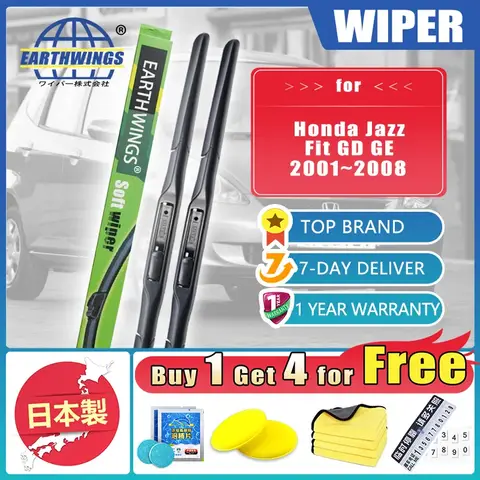 For Honda Jazz Fit GD GE 2001 2002 2003 2004 2005 2006 2007 2008 Car Front Rear Wiper Blades Brushes Windshield Car Accessories