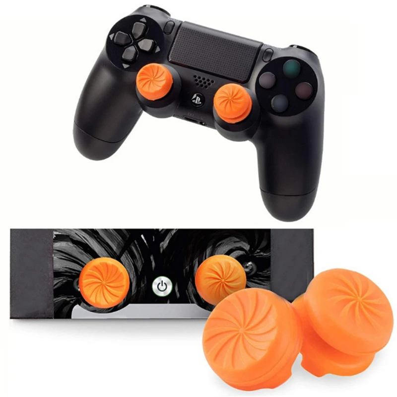 2er-Set Silikon-Daumengriffe für PS4/PS5 Gamecontroller Joystick-Booster-Kappen Rocker-Stick-Verlängerungen Zubehör-Kit