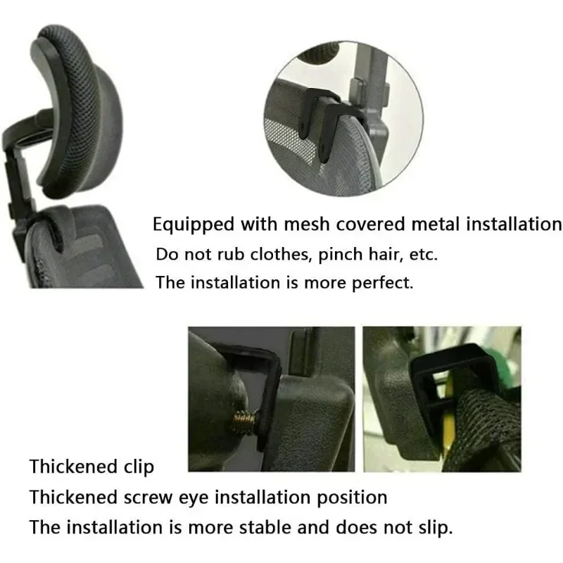 Adjustable Headrest for Office Chair, Chair Headrest Neck Protection Pillow Mesh Chair Universal