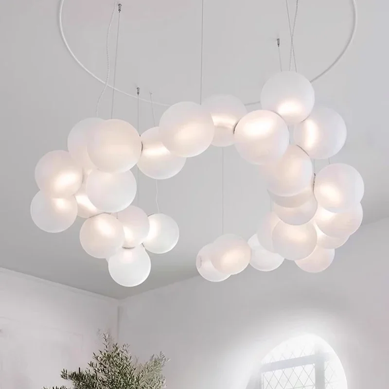 

Nordic Bubble ball chandelier Frech magic bean Acrylic pendant light living room bedroom dining room kitchen island hanging lamp