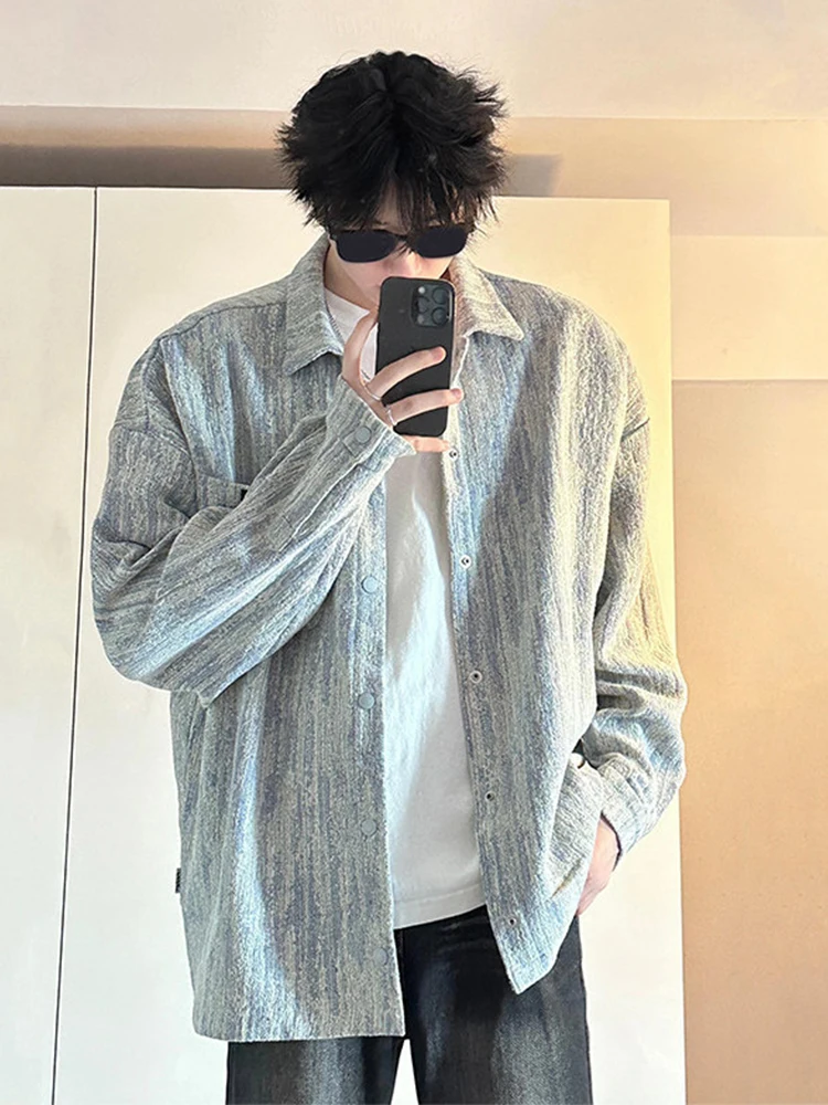 Retro American Dyed Jeans Jacket Trendy Men Early Autumn Korean Style Atmosphere Sensation High-End CleanFit Jacket
