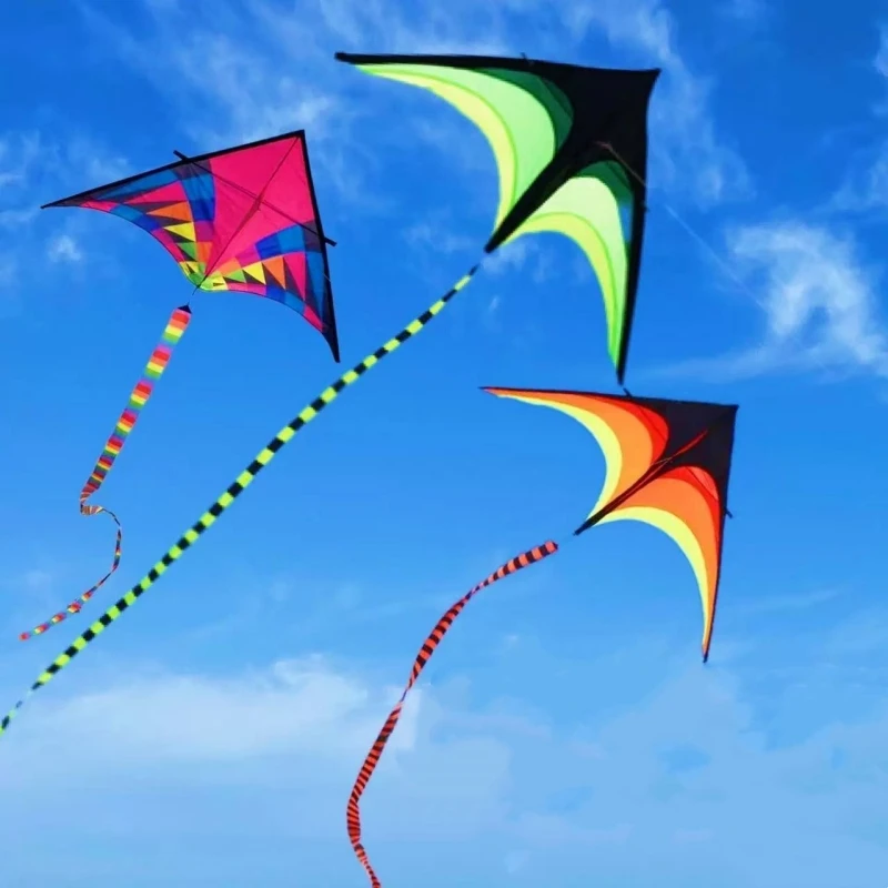 Grand cerf-volant delta pour enfants, jouets en nylon, cerf-volant arc-en-ciel, jeu de plein air, cerf-volant ultra grand, jouet de plage amusant