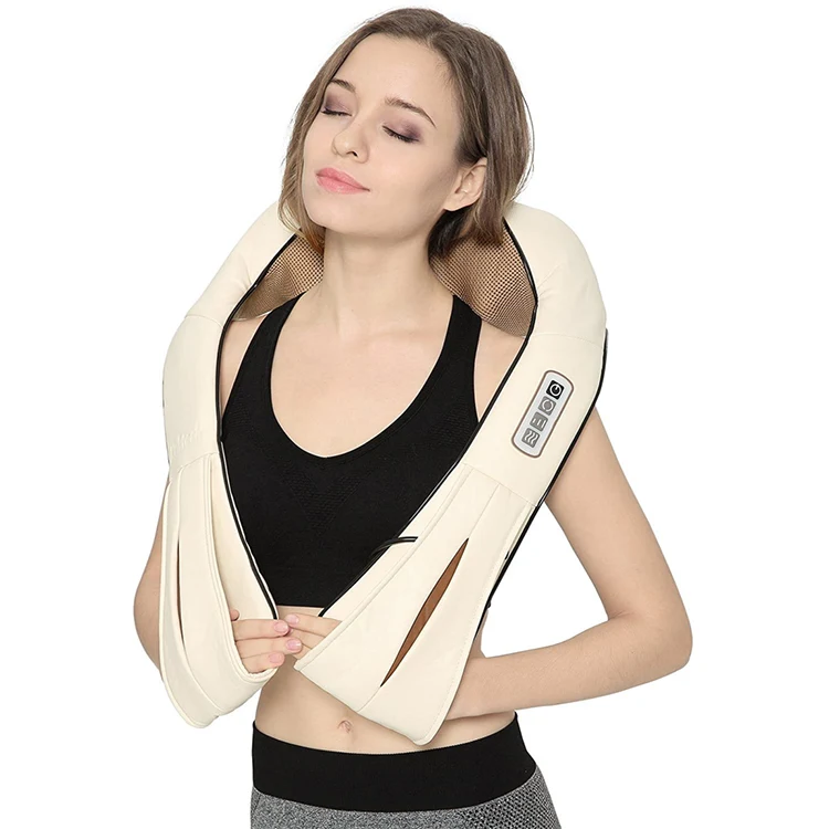 Electric Full Body Heated Back Pain Shiatsu neck and shoulder relaxer Massager Kneading Tapping Vibrating Thermal Massage Belt