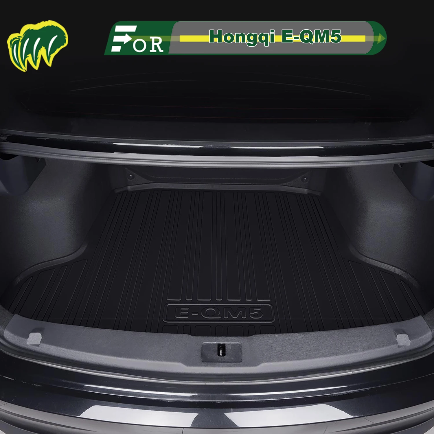 

Для Hongqi E-QM5 2021-2025 TPE индивидуальный коврик для багажника автомобиля всесезонный коврик для багажника 3D-образный коврик для багажника Защитный коврик для заднего багажника
