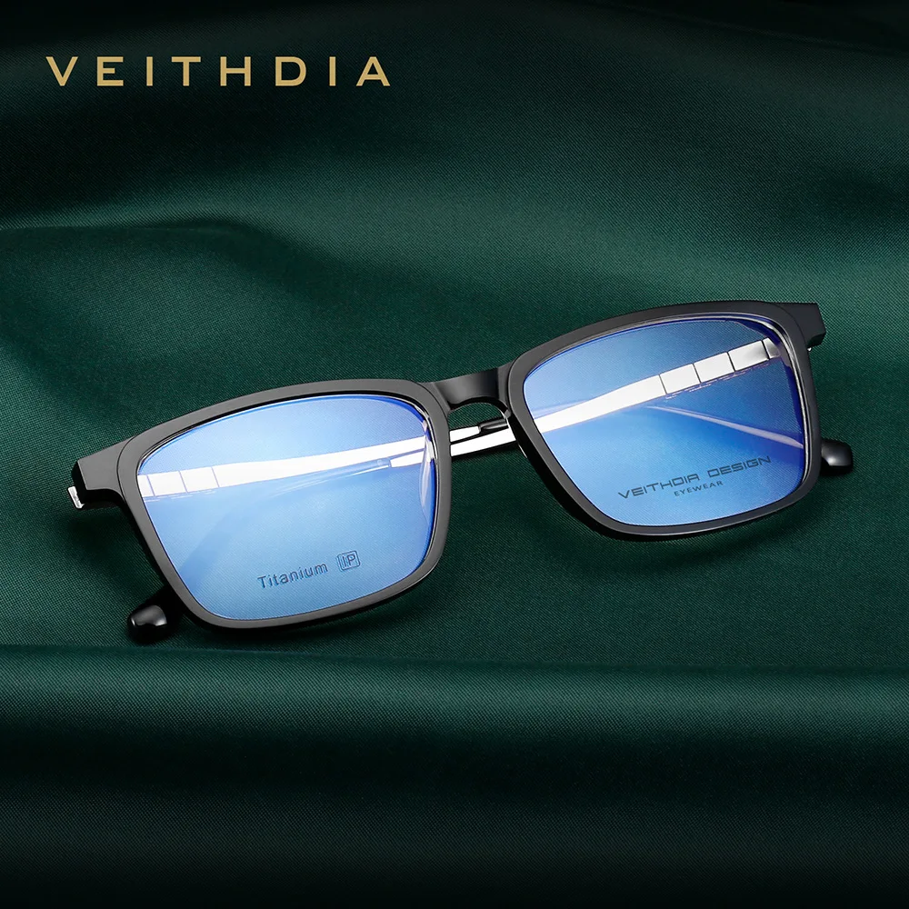 Очки VEITHDIA, оптическая ацетатная титановая оправа, очки с защитой от синих лучей, очки унисекс, компьютерные очки для чтения VF2017 Очки VEITHDIA, оптическая ацетатная титановая оправа, очки с защитой от синих лучей, очки унисекс, компьютерные очки для чтения VF2017