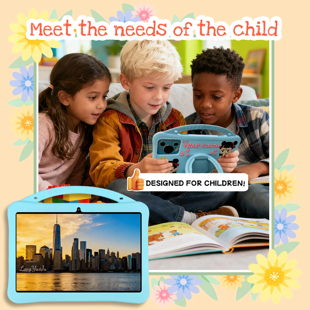 آلة تعلم تعليمية 10.1 بوصة، أندرويد 13، ألعاب أطفال، تعلم تفاعلي، تركيب برنامج التعلم #6