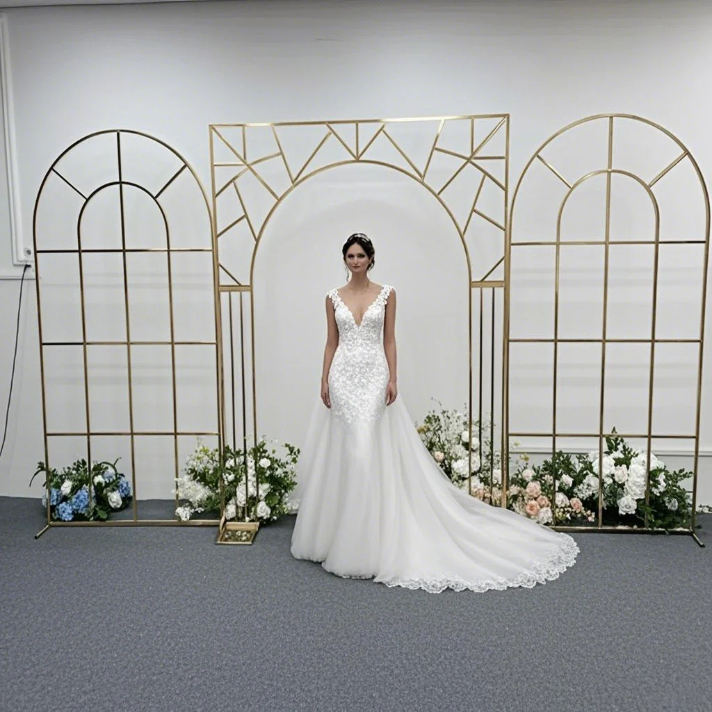 

Party decoration metal dome and square arch props forest wedding scene background screen birthday stage outdoor decoration