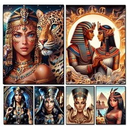 Magician Witch Diamond Painting 2024 Diy Jewel Cross Stitch Egyptian Queen Tiger Snake Full Square Diamond Mosaic Rhinestones