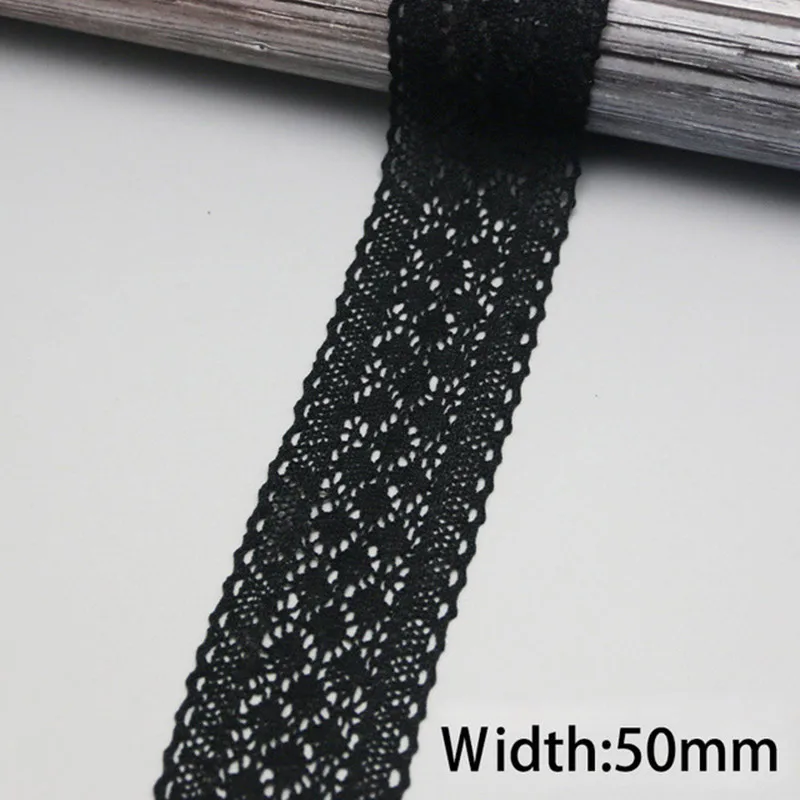 (5 meters/lot) 50mm black Silk Net Lace Fabric Ribbons Trim DIY Sewing Handmade Craft Materials