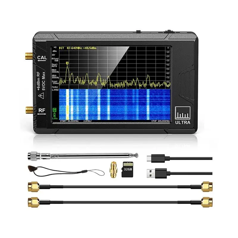 Fits for Ultra 4Inch Spectrum Analyzer Handheld TINY SA Frequency Analyzer 100KHz-5.3GHz Add 32GB Card Network Tester