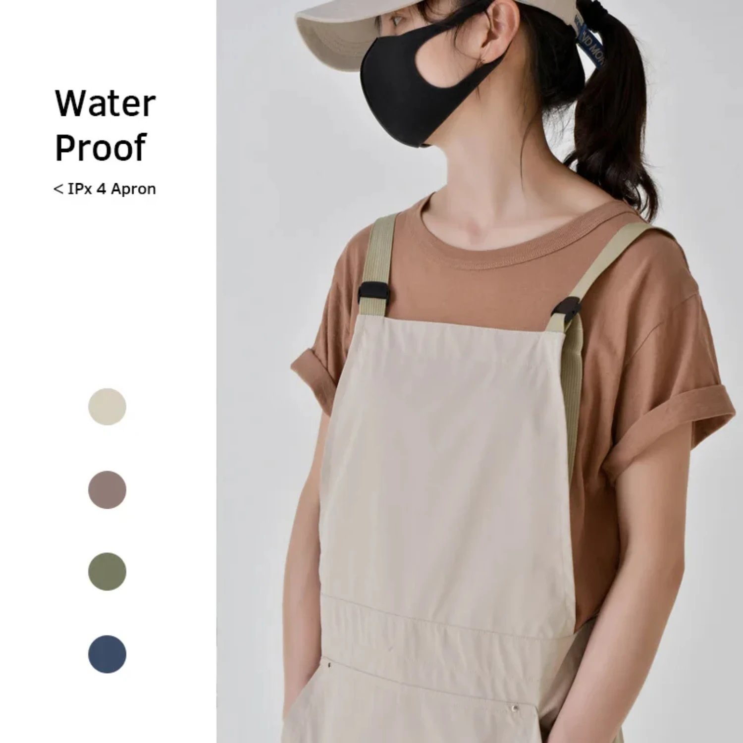 Japanese  Waterproof Kitchen Apron  Women/Men with Pockets Work Cleaning Pinafore Restaurant Shop Waiter Studios Uniform