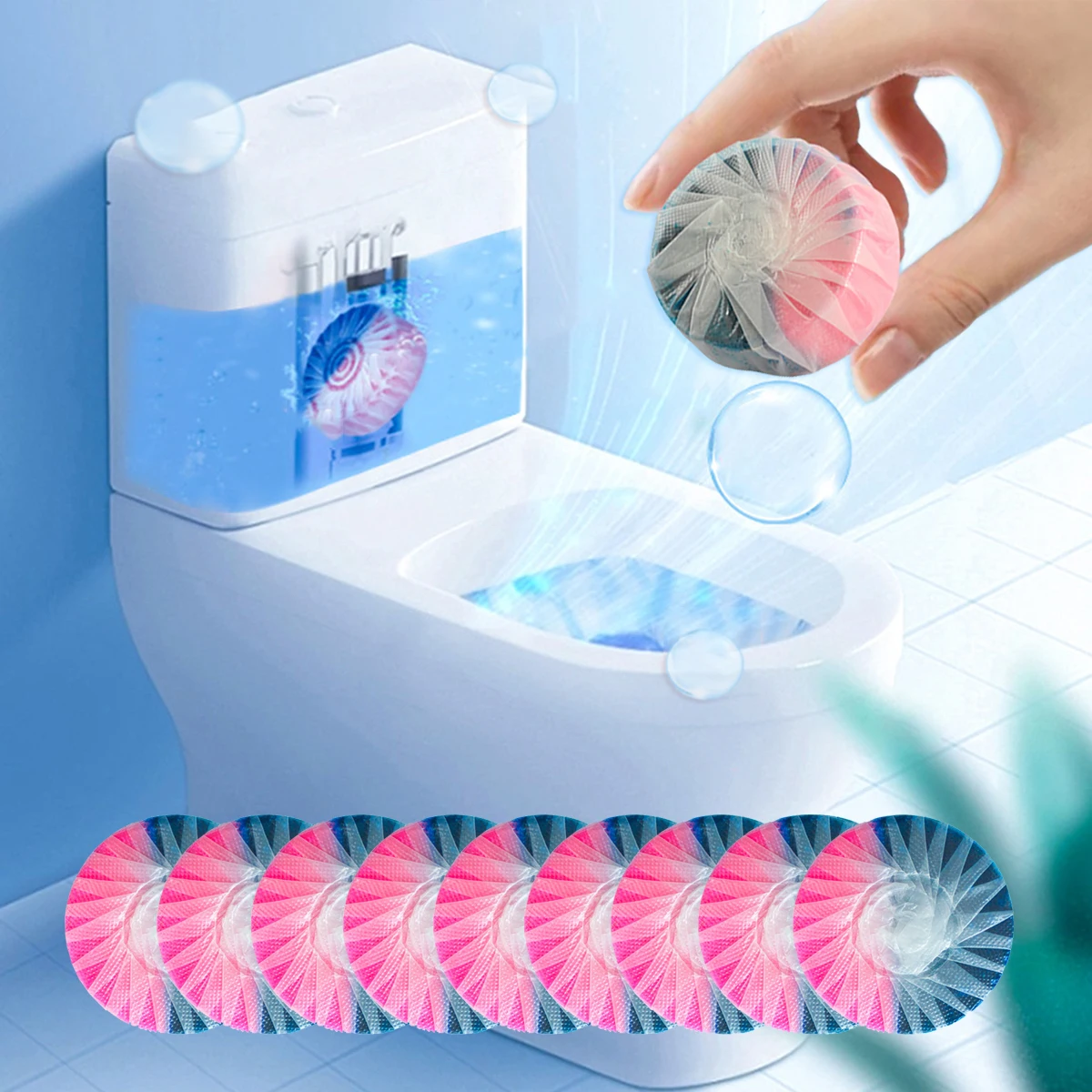 3/6/10pcs Toilet Effervescent Cleaner Freshener Deodorization Fragrant Remove Stain Odors Long-Lasting Cleaning Tablets Tool view 2