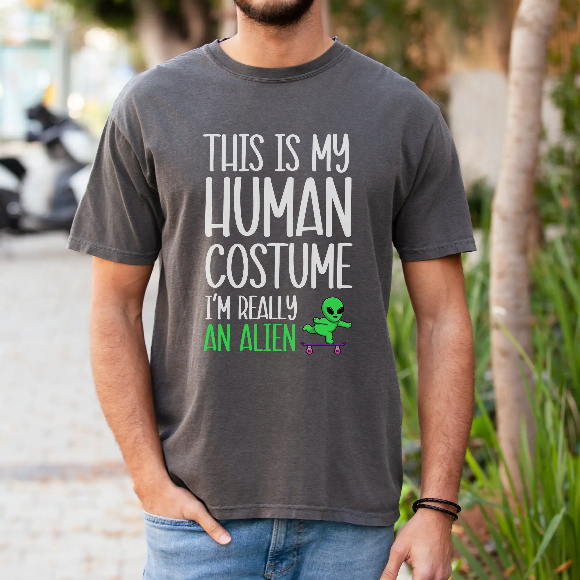 Funny Halloween T Shirt Party Sarcsstic Anti Costume Alien Fun