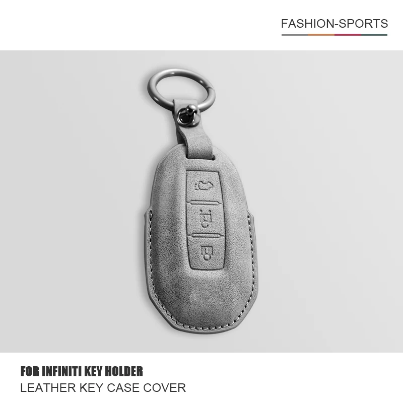 

Car Key Fob Case Cover Protection Shell Holder Fob For Infiniti Q50 Q60 QX50 QX55 QX60 Leather Smart Remote Keychain Accessories