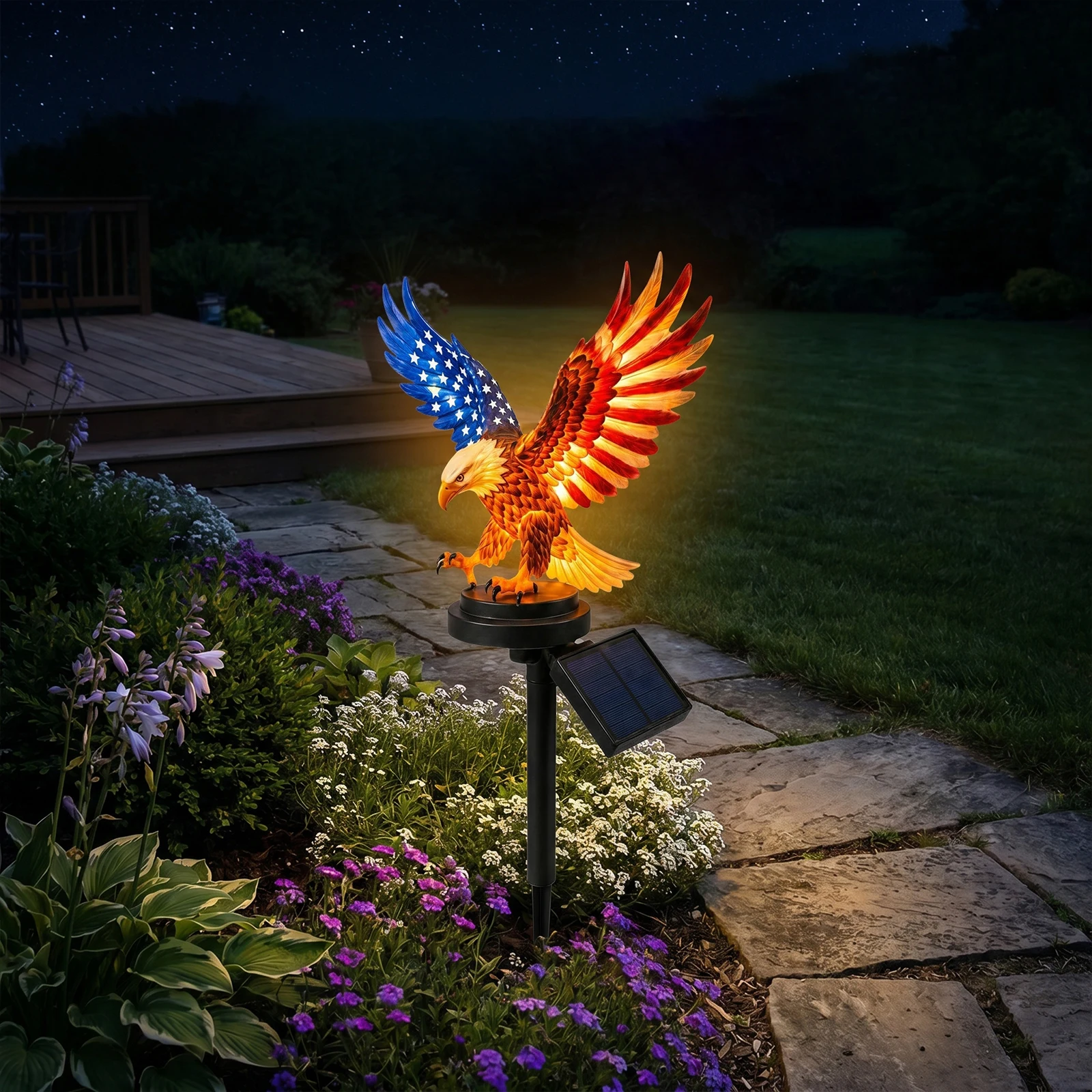 Eagle Figurine Garden Solar St - Yard Lighting Decor ulasan dan harga