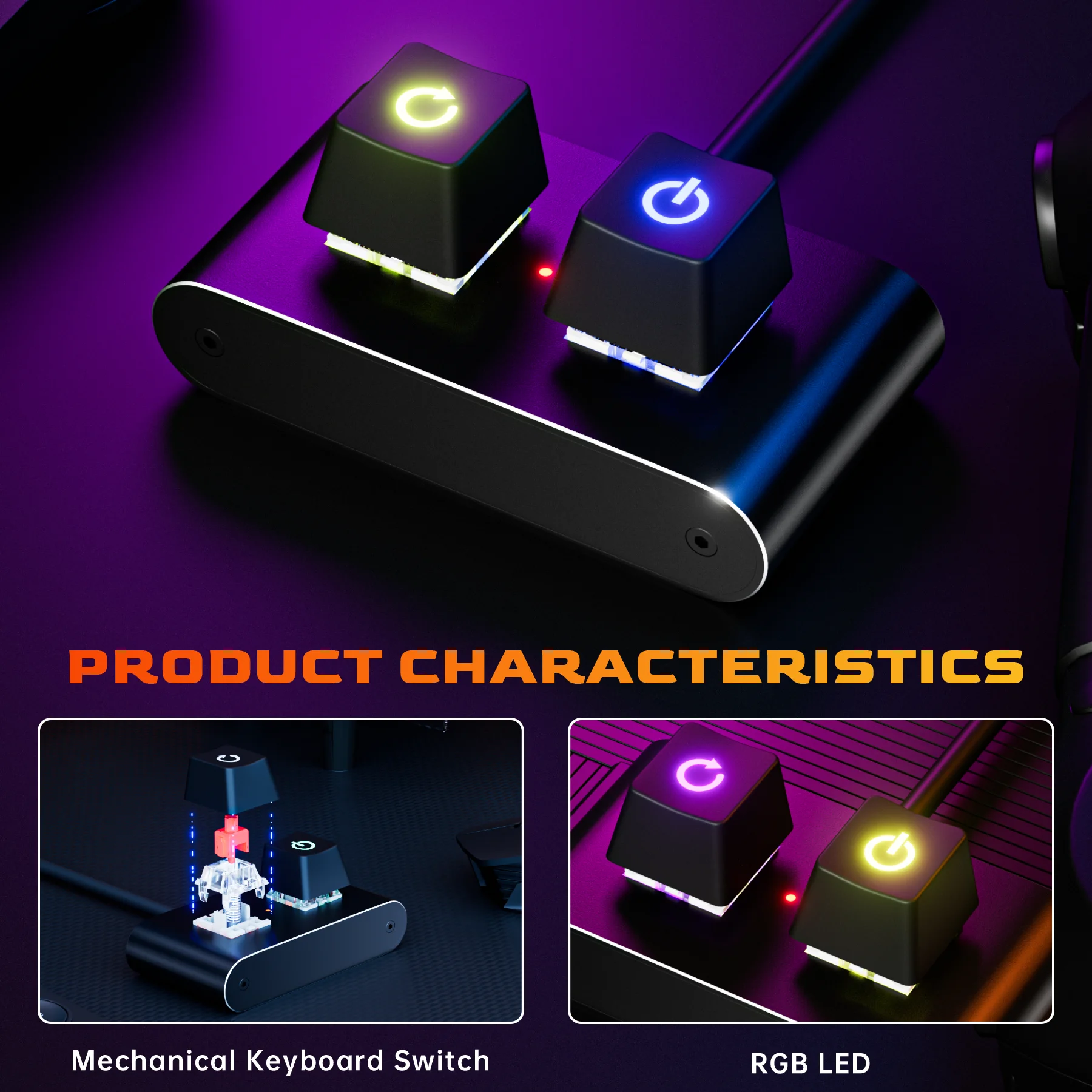 Internet Cafe Computer Desktop Aluminum Shell Switch Button Desktop Host External Power on Button External Extend Start Switch