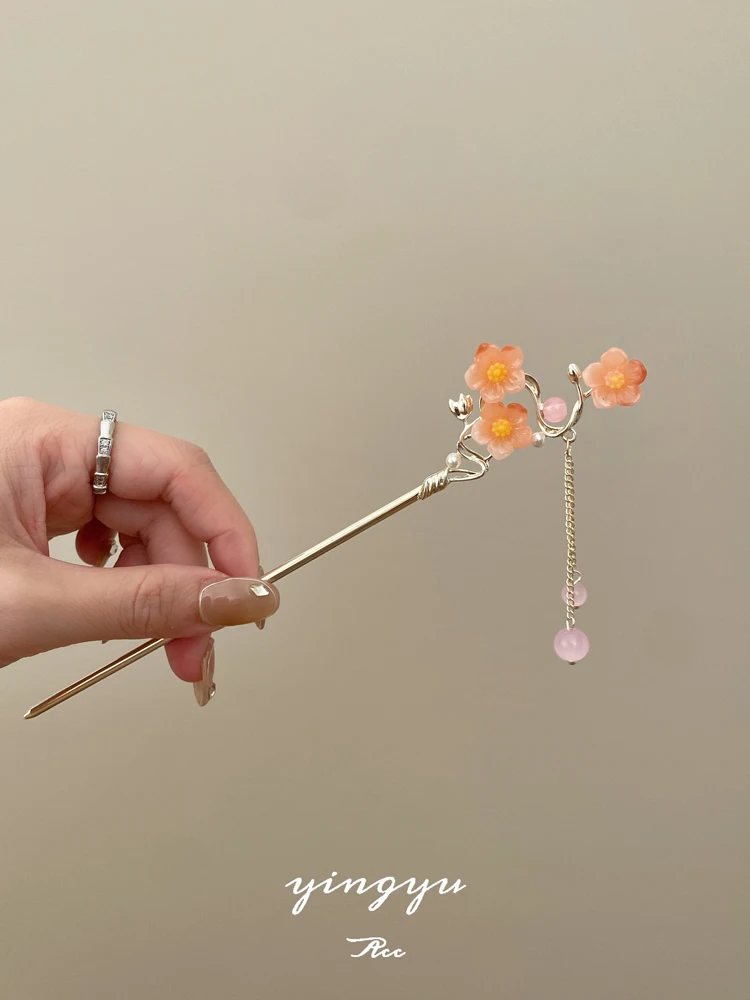 

Женская заколка для волос с цветком, металлическая заколка с кисточкой, антикварная женская высококачественная новая юбка в китайском стиле с конским лицом, заколка для волос