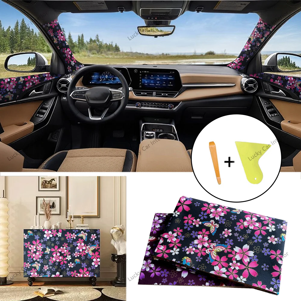 Sakura style car interior self-adhesive cloth backing adhesive, car interior ceiling modification ABC pillar renovation