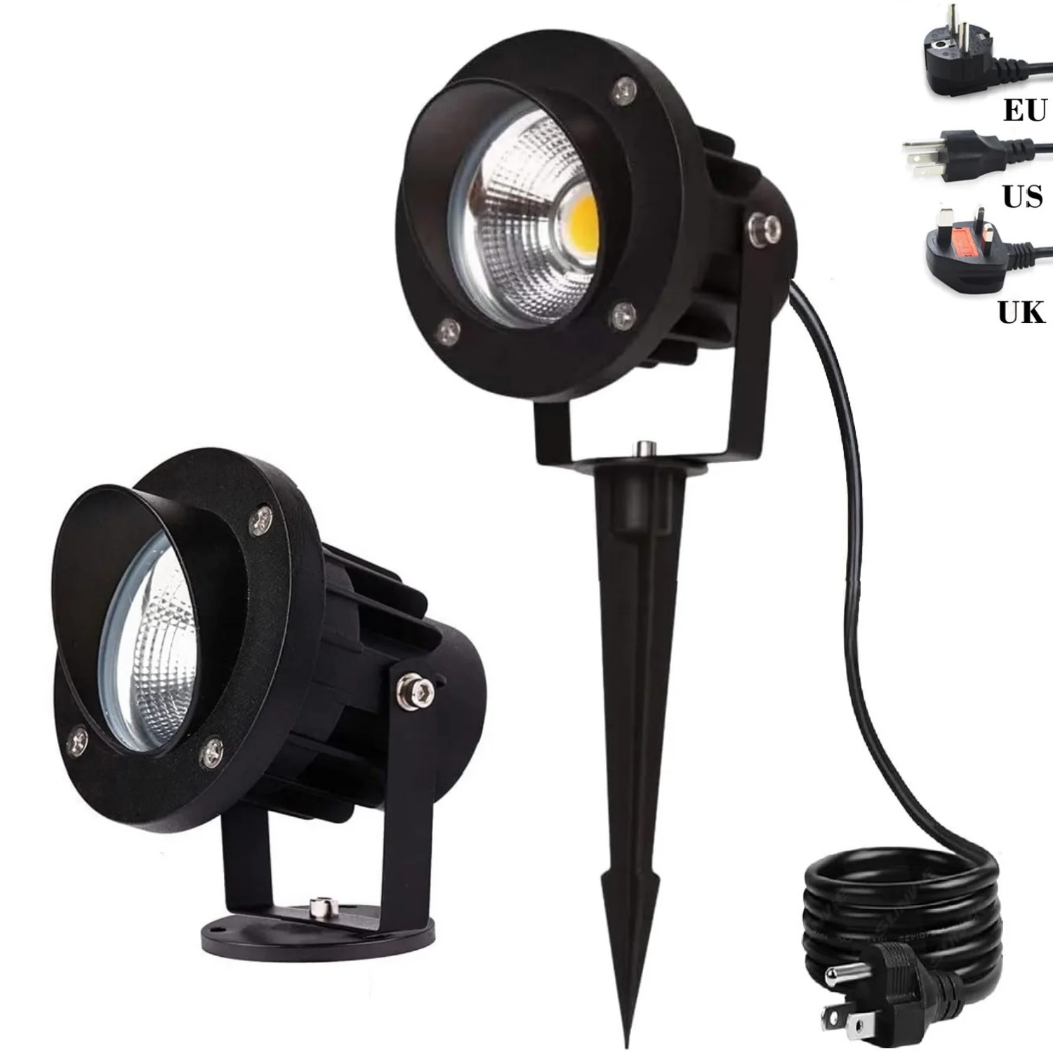 20W Outdoor LED Spotlight Waterproof Landscape Lighting 110V 220V Spot Lights Outdoor for Yard Lawn Tree Garden Decor with Plug