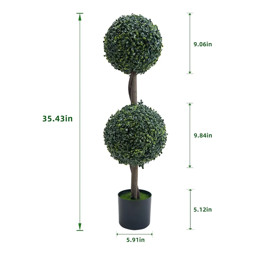 2pcs Topiary Trees Artificial Outdoor, 35