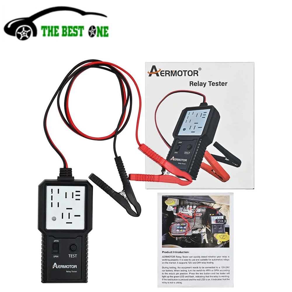 Aermotor 12V 24V Car Relay Tester Electronic Automotive Relay Detector Auto Battery Checker Alternator Analyzer Diagnostic Tool