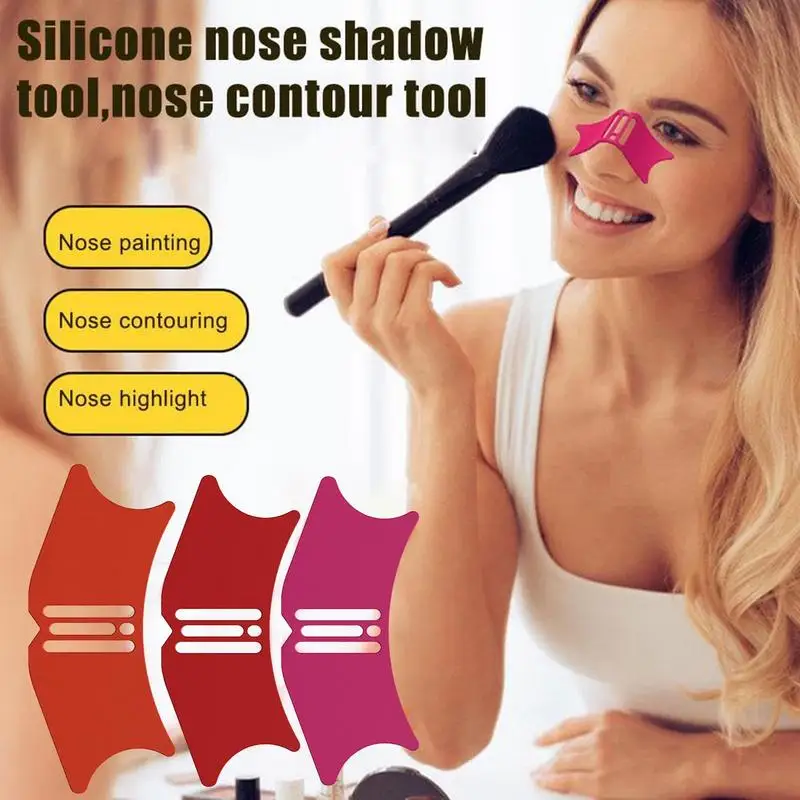 Nose Contour Template Silicone Highlighter Shield Applicator Guard Makeup Tool Face Make Up Stencils Eyeliner Stencils Wing Tips