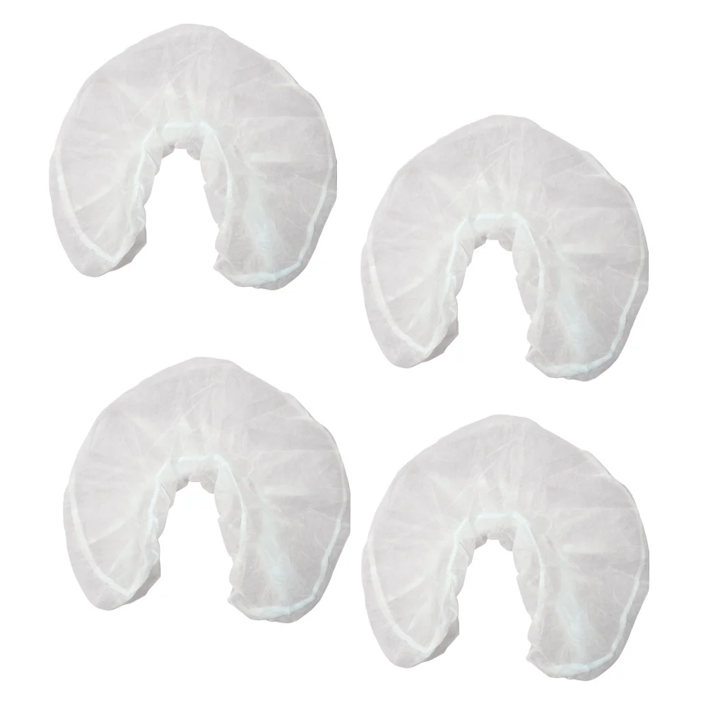 

50 Pcs Non-woven U-shaped Pillowcase Disposable Headrest Covers for Travel Massage Spa Salon hypo-allergenic latex-free elastic