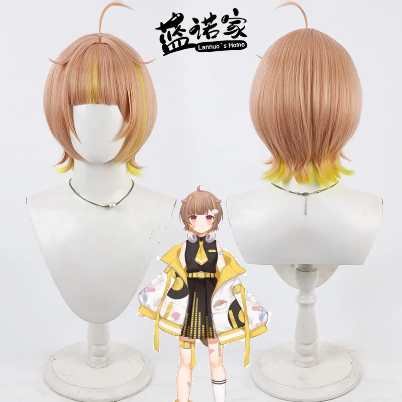 

Виртуальный персонаж YouTube (Vtuber) Отосерако Кос: парик для косплея, реквизит для Хэллоуина и карнавальных вечеринок, синтетические волосы, термостойкое волокно + сетка для парика