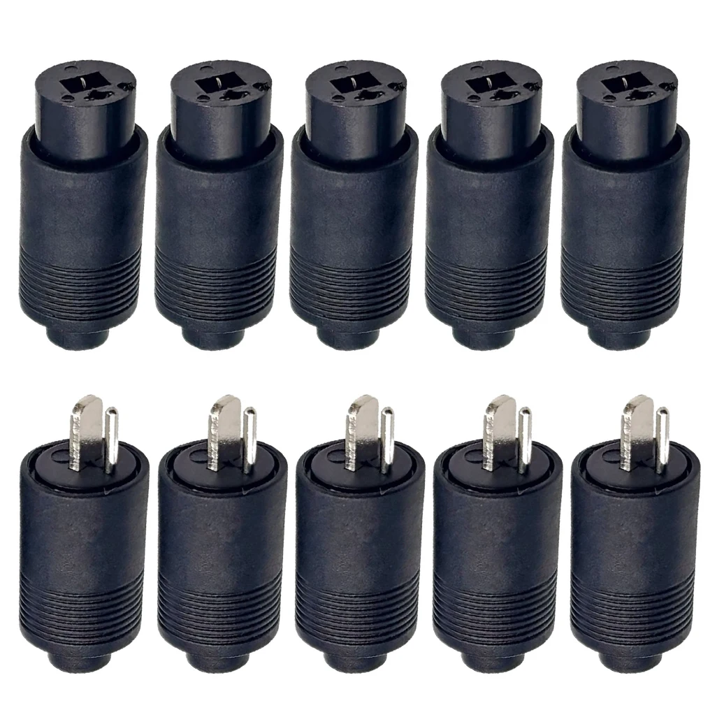 5 Stück 2-Pin DIN Stecker und Buchse Lautsprecheranschluss HiFi Audio Lötverbinder DIY Verstärker Subwoofer Kabelanschluss