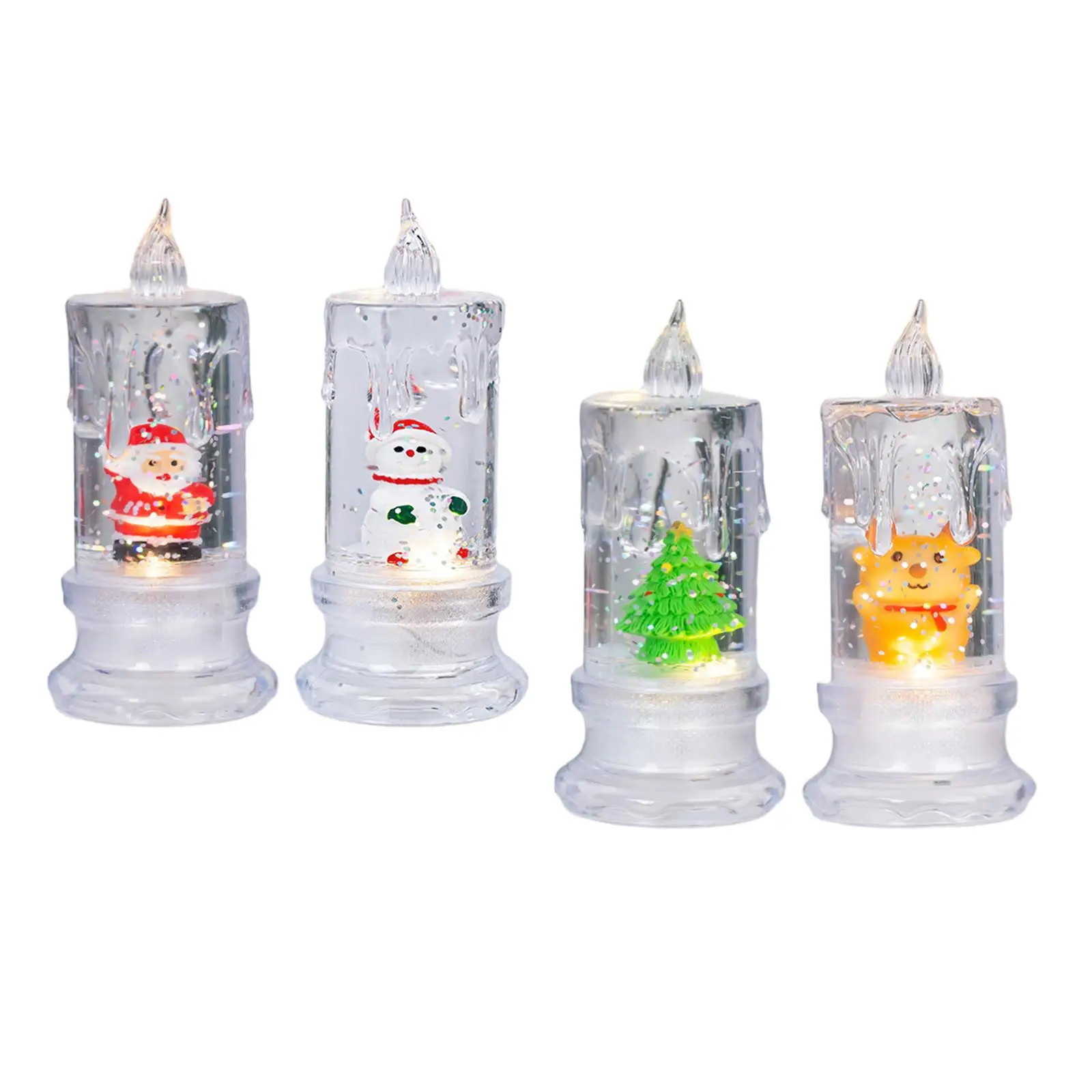 Christmas Flameless Candle Warm Light Pillar Candle Electric Tealight LED Candle for Bars Parties Desktop Shelf Fireplace