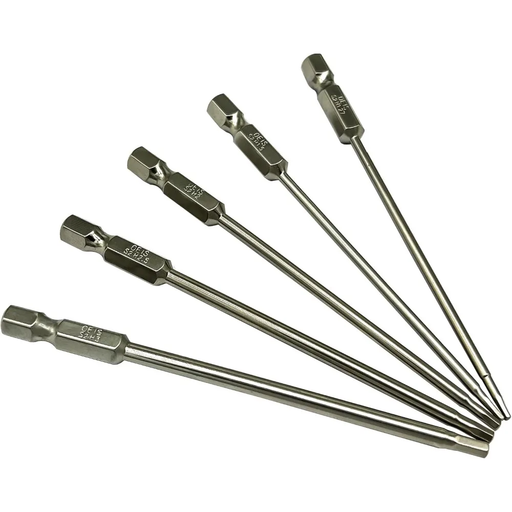 

5Packs RC Hex Driver Bit Set 1.27mm 1.5mm 2.0mm 2.5mm 3.0mm Hex Head Allen Wrench Drill Bit Set for Screwdrivers Electric Screwg