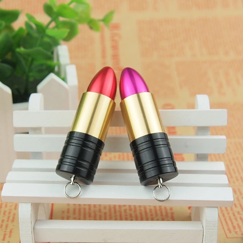 Real 100% Capacity Metal Funny Cartoon Pendrive Lipstick Usb 2.0 4GB 8GB 16GB 32GB  Flash Drive Memory U Stick Girl Gift