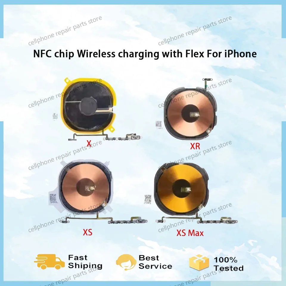 

Wireless Charging Chip Coil NFC With Volume Flex For iPhone 11 Pro Max 12 13 14 X XS XR Charger Panel Sticker