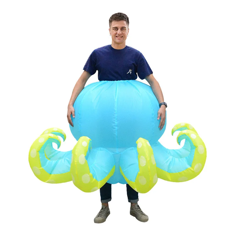 Halloween Christmas Masquerade Carnival Costume Holiday Party Adult Cosplay Funny Cartoon Inflatable Half Body Octopus Costume