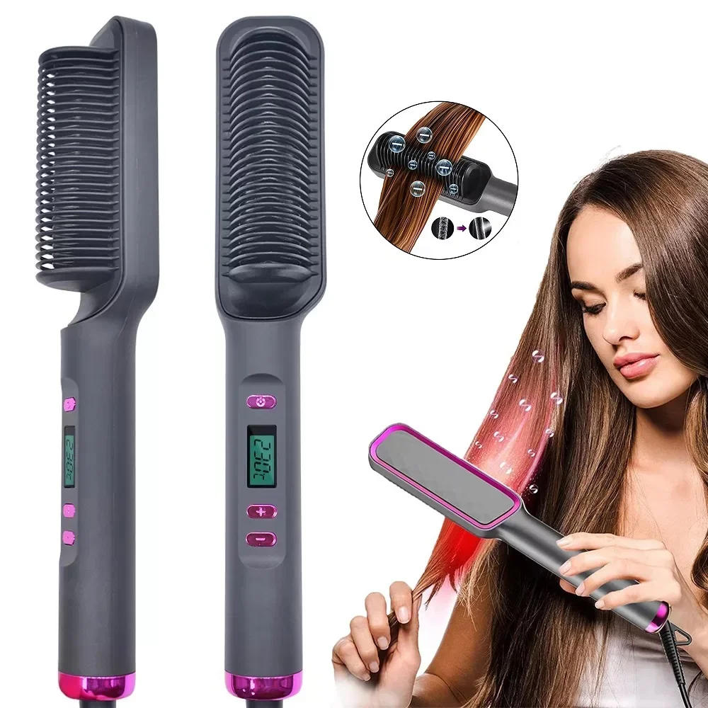 

Electric Hot Comb Multifunctional Straight Hair Straightener Comb Negative Ion Anti-Scalding Styling Tool Straightening Brush