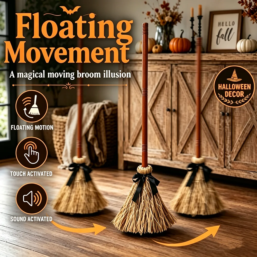 Haunted Dancing Moving Broomstick